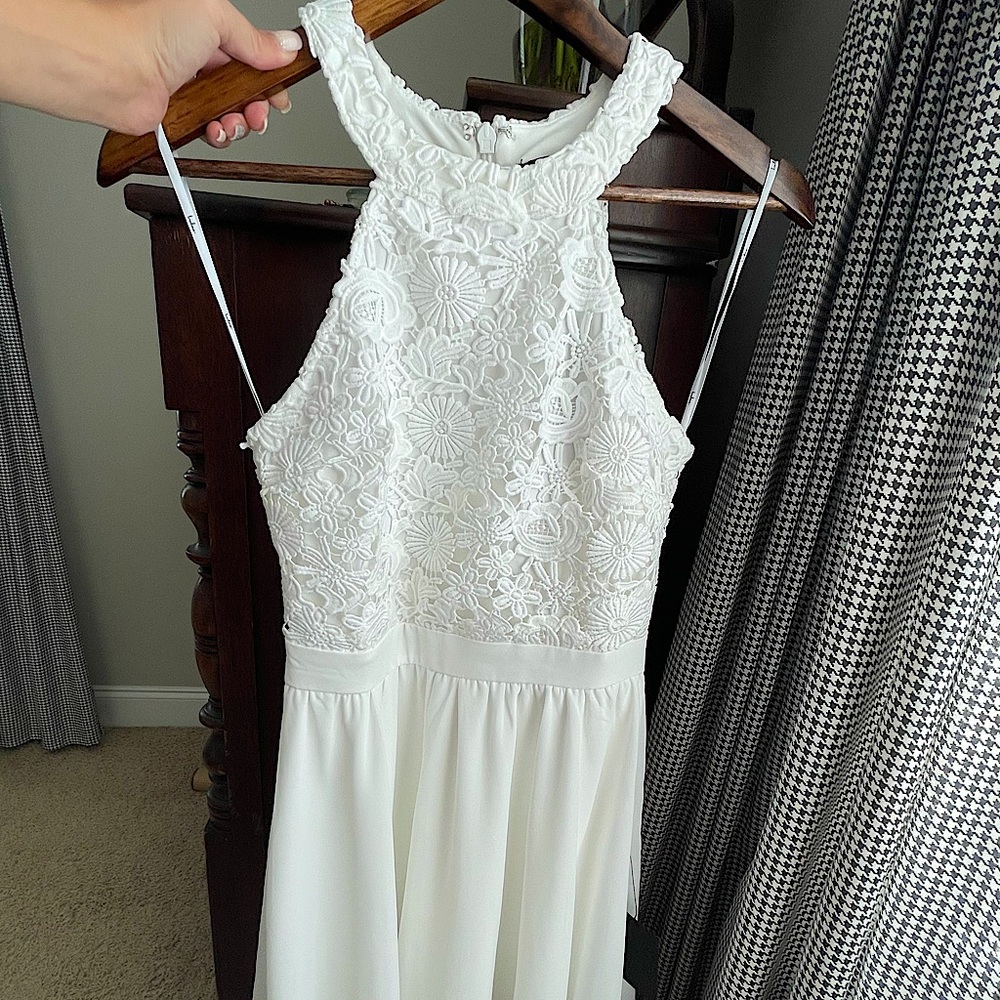 Lulus “Lover’s Game” White Lace Skater Dress - XS - NWT